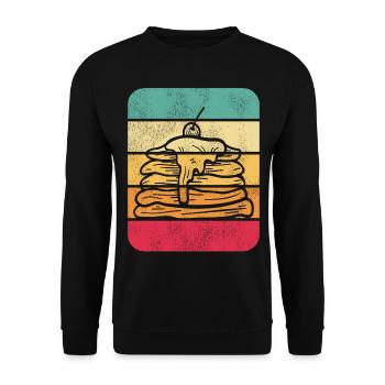 Pancake Lover Kids Retro Vintage - Unisex Pullover - Schwarz - Vorne - Alina (178cm) & Michal (187cm)