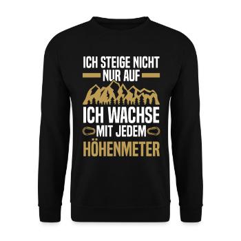 Bergsteiger Wandern Wanderer Klettern Bergsteigen - Unisex Pullover - Schwarz - Vorne - Alina (178cm) & Michal (187cm)
