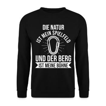 Mountaineer, Hiking, Hiker, Climbing, Mountaineering - Unisex Sweatshirt - black - Front - Alina (178cm) & Michal (187cm)