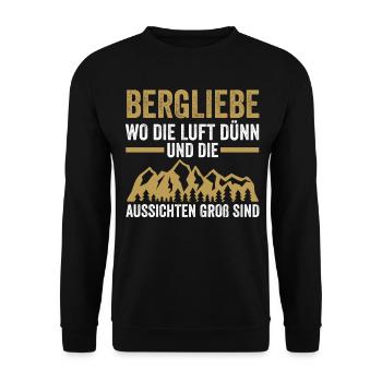 Bergsteiger Wandern Wanderer Klettern Bergsteigen - Unisex Pullover - Schwarz - Vorne - Alina (178cm) & Michal (187cm)