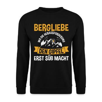 Mountaineer, Hiking, Hiker, Climbing, Mountaineering - Unisex Sweatshirt - black - Front - Alina (178cm) & Michal (187cm)