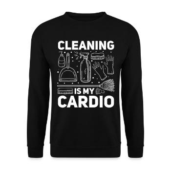 Le nettoyage est mon cardio - Funny Housekeeper Funny Yes - Sweat-shirt Unisexe - noir - Devant - Alina (178cm) & Michal (187cm)