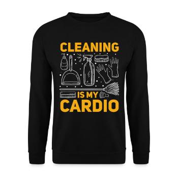 Le nettoyage est mon cardio - Concierge drôle Funny Housek - Sweat-shirt Unisexe - noir - Devant - Alina (178cm) & Michal (187cm)