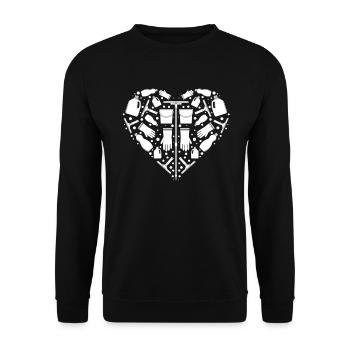 Femme de ménage Coeur Équipement de nettoyage Concierge Coeur - Sweat-shirt Unisexe - noir - Devant - Alina (178cm) & Michal (187cm)
