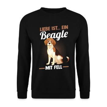 Hund Beagle - Unisex Pullover - Schwarz - Vorne - Alina (178cm) & Michal (187cm)