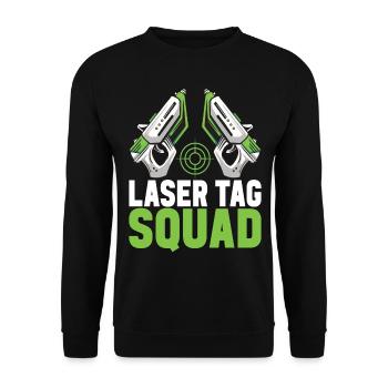 Laser Tag Birthday Laser Tag Player - Unisex Sweatshirt - black - Front - Alina (178cm) & Michal (187cm)