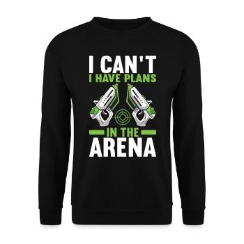Laser Tag Birthday Laser Tag Player - Unisex Sweatshirt - black - Front - Alina (178cm) & Michal (187cm)