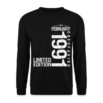 Février 1991 Février anniversaire January 1991 - Sweat-shirt Unisexe - noir - Devant - Alina (178cm) & Michal (187cm)