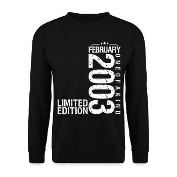 Février 2003 Février anniversaire February 2003 - Sweat-shirt Unisexe - noir - Devant - Alina (178cm) & Michal (187cm)