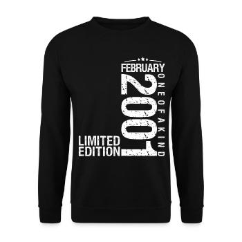 Février 2001 Février anniversaire February 2001 - Sweat-shirt Unisexe - noir - Devant - Alina (178cm) & Michal (187cm)