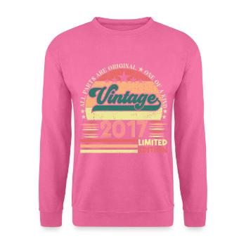 Cadeau d’anniversaire Retro 2017. Vintage 2017. - Sweat-shirt Unisexe - rose - Devant