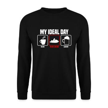 Mein perfekter Tag Jetski Jet Ski - Unisex Pullover - Schwarz - Vorne - Alina (178cm) & Michal (187cm)