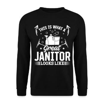 This Is What A Great Janitor Looks Like - Janitor - Unisex Sweatshirt - black - Front - Alina (178cm) & Michal (187cm)