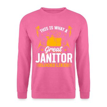 Voici à quoi ressemble un bon concierge - Nettoyage - Sweat-shirt Unisexe - rose - Devant