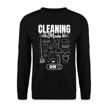 Housekeeper Janitor - Cleaning Mode On - Unisex Sweatshirt - black - Front - Alina (178cm) & Michal (187cm)