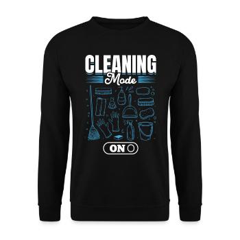 Cleaning Mode On - Janitor Housekeeper House Clean - Unisex Sweatshirt - black - Front - Alina (178cm) & Michal (187cm)