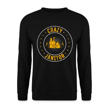 Nettoyage Concierge Conciergerie - Crazy Janitor - Sweat-shirt Unisexe - noir - Devant - Alina (178cm) & Michal (187cm)