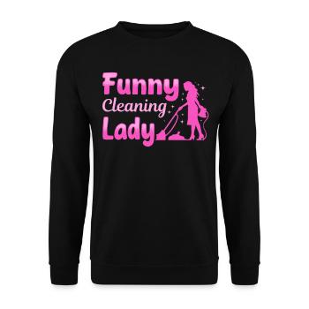 Femme de ménage Femme de ménage Filles - Nettoyage drôle L - Sweat-shirt Unisexe - noir - Devant - Alina (178cm) & Michal (187cm)