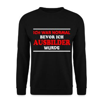 Ausbilder Spruch Beruf Lustiges Ausbilder Geschenk - Unisex Pullover - Schwarz - Vorne - Alina (178cm) & Michal (187cm)