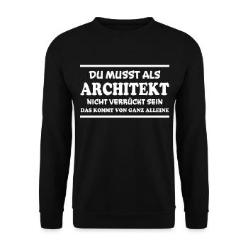Architekt Spruch Architektur Architekt Geschenk - Unisex Pullover - Schwarz - Vorne - Alina (178cm) & Michal (187cm)