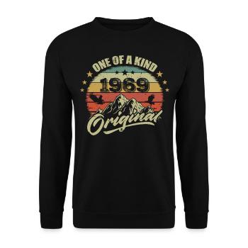1969 Anniversaire vintage 1969 rétro né en 1969 - Sweat-shirt Unisexe - noir - Devant - Alina (178cm) & Michal (187cm)