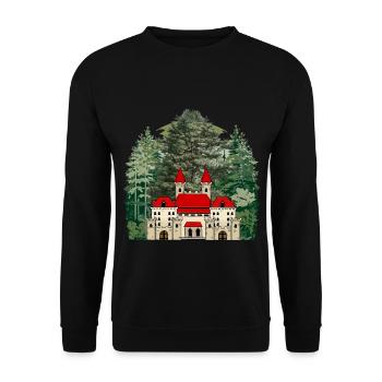 Château de conte de fées Château Forteresse Moyen Âge Immobilier - Sweat-shirt Unisexe - noir - Devant - Alina (178cm) & Michal (187cm)