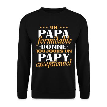 A Terrific Dad Grandpa Exceptional Gift - Unisex Sweatshirt - black - Front - Alina (178cm) & Michal (187cm)