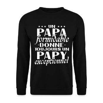 A Terrific Dad Grandpa Exceptional Gift - Unisex Sweatshirt - black - Front - Alina (178cm) & Michal (187cm)