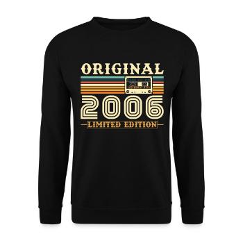 Original 2006 Jahrgang Geburtstag Geschenk - Unisex Pullover - Schwarz - Vorne - Alina (178cm) & Michal (187cm)