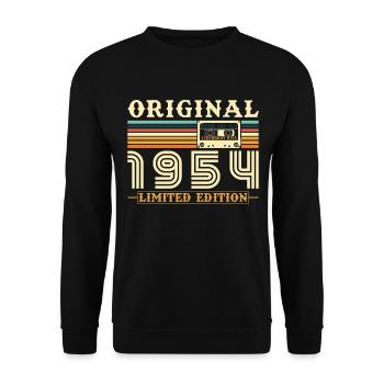 Original 1954 Jahrgang Geburtstag Geschenk - Unisex Pullover - Schwarz - Vorne - Alina (178cm) & Michal (187cm)