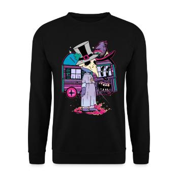 Sorcier Sorcellerie Sorcières Fantaisie Magie Corbeau Magique - Sweat-shirt Unisexe - noir - Devant - Alina (178cm) & Michal (187cm)