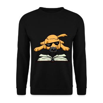 Meme chien lire livre animaux enfants enfants chiens - Sweat-shirt Unisexe - noir - Devant - Alina (178cm) & Michal (187cm)