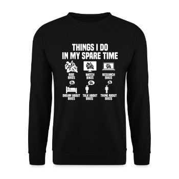 Things I do in my spare time Motorcycle - Unisex Sweatshirt - black - Front - Alina (178cm) & Michal (187cm)