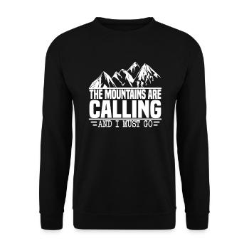 The mountains are calling, I've got to go, mountaineers - Unisex Sweatshirt - black - Front - Alina (178cm) & Michal (187cm)