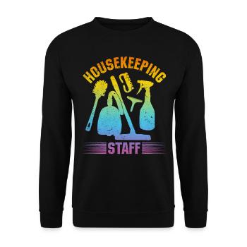 Housekeeping Staff Housekeeper House Cleaning - Unisex Sweatshirt - black - Front - Alina (178cm) & Michal (187cm)