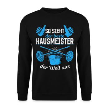 Hausmeister - So Sieht Der Beste Hausmeister Der W - Unisex Pullover - Schwarz - Vorne - Alina (178cm) & Michal (187cm)
