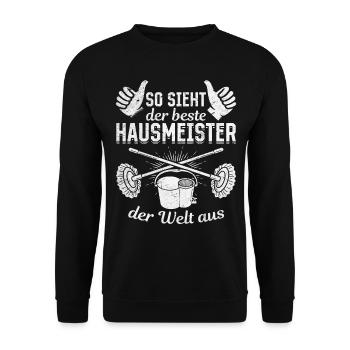 So Sieht Der Beste Hausmeister Der Welt Aus - Unisex Pullover - Schwarz - Vorne - Alina (178cm) & Michal (187cm)