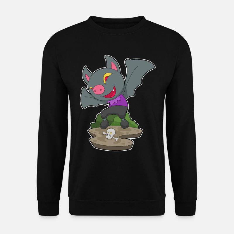 Bat Halloween Skull - Unisex Sweatshirt - black