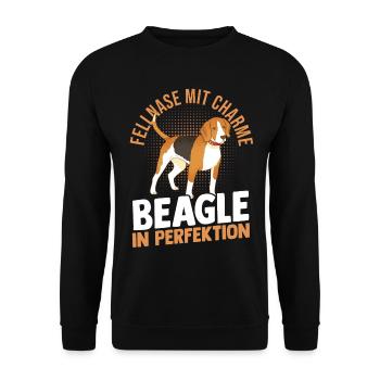 Hund Beagle - Unisex Pullover - Schwarz - Vorne - Alina (178cm) & Michal (187cm)