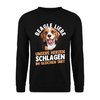 Dog Beagle - Unisex Sweatshirt - black - Front - Alina (178cm) & Michal (187cm)