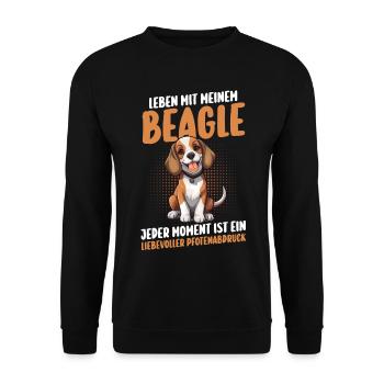 Dog Beagle - Unisex Sweatshirt - black - Front - Alina (178cm) & Michal (187cm)