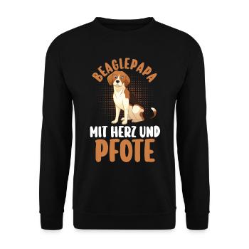 dog dog dad dad beagledad beagle - Unisex Sweatshirt - black - Front - Alina (178cm) & Michal (187cm)