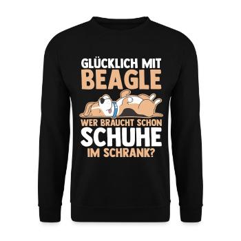 Dog Beagle - Unisex Sweatshirt - black - Front - Alina (178cm) & Michal (187cm)
