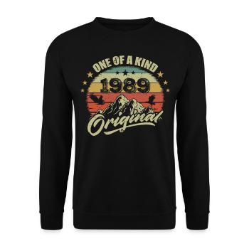 1989 Anniversaire vintage 1989 rétro né en 1989 - Sweat-shirt Unisexe - noir - Devant - Alina (178cm) & Michal (187cm)