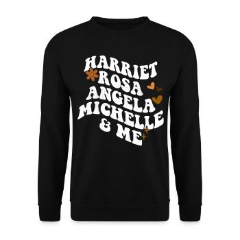Retro Groovy Melanin Pride Harriet Pink Angela - Unisex Sweatshirt - black - Front - Alina (178cm) & Michal (187cm)
