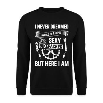Gravel Bike Bikepacking - Super Sexy Bikepacker - Unisex Sweatshirt - black - Front - Alina (178cm) & Michal (187cm)