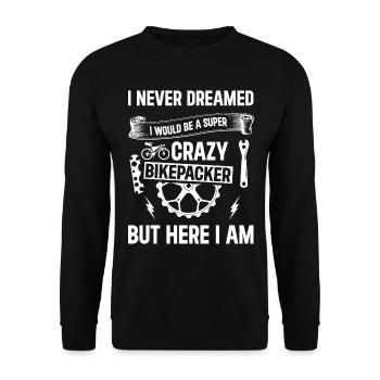 Gravel Bike Bikepacking - Super Crazy Bikepacker - Unisex Sweatshirt - black - Front - Alina (178cm) & Michal (187cm)