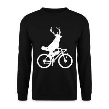 Gravel Bike Bikepacking Deer Funny Bikepacking Dee - Unisex Sweatshirt - black - Front - Alina (178cm) & Michal (187cm)