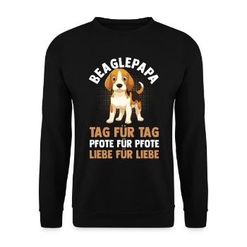 Hund Hundepapa Vater Beaglepapa Beagle - Unisex Pullover - Schwarz - Vorne - Alina (178cm) & Michal (187cm)
