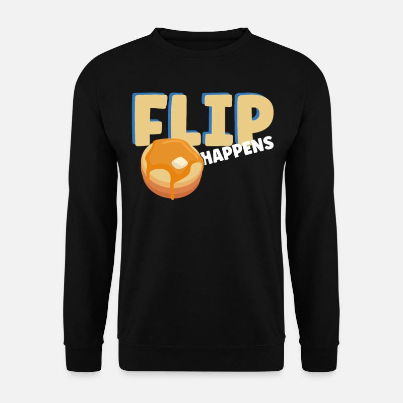 Pancake Lover Kids Pun Flip - Unisex Sweatshirt - black